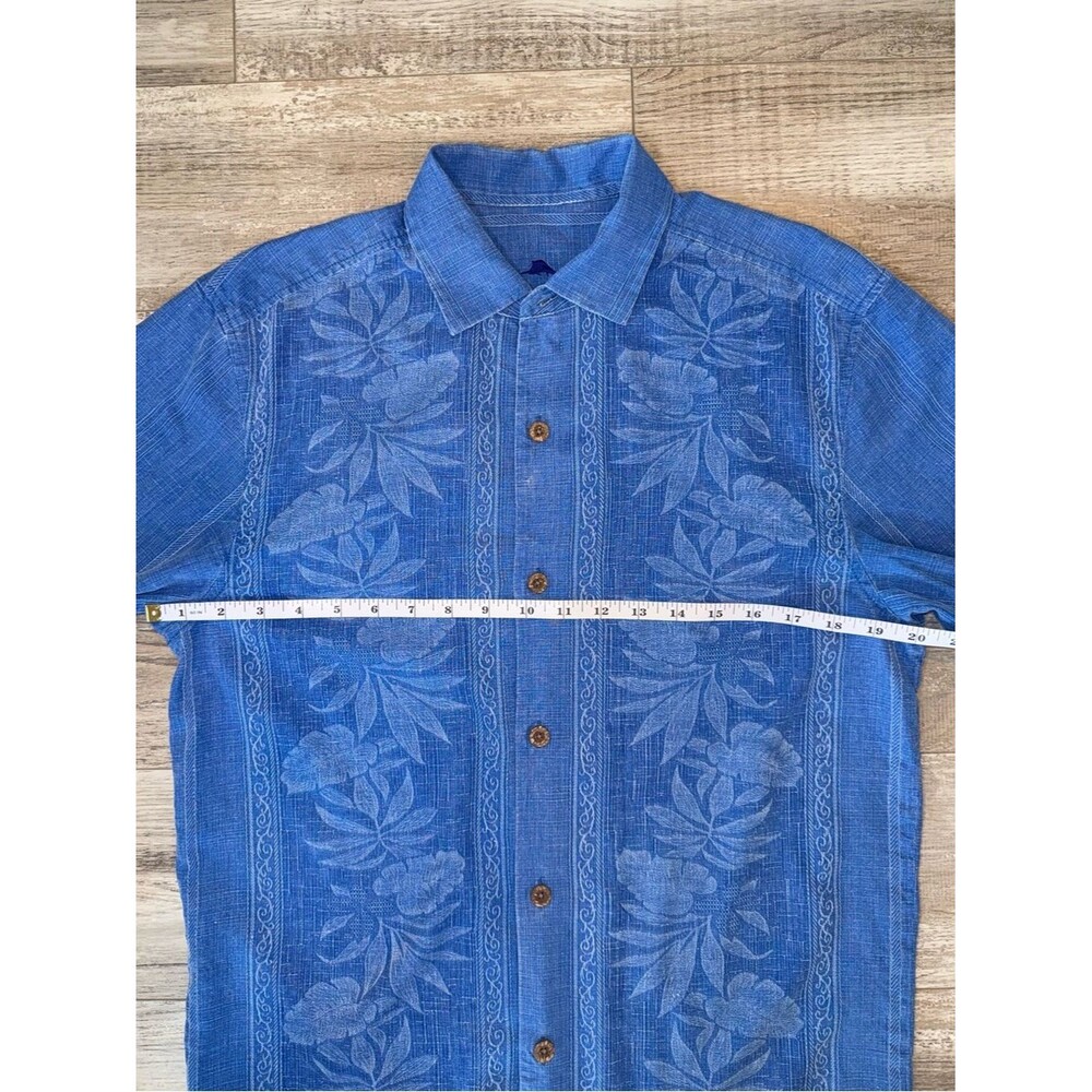 Tommy Bahama 100% Silk Blue Floral Tropical Short Sleeve Button Up Shirt Small - Picture 8 of 9